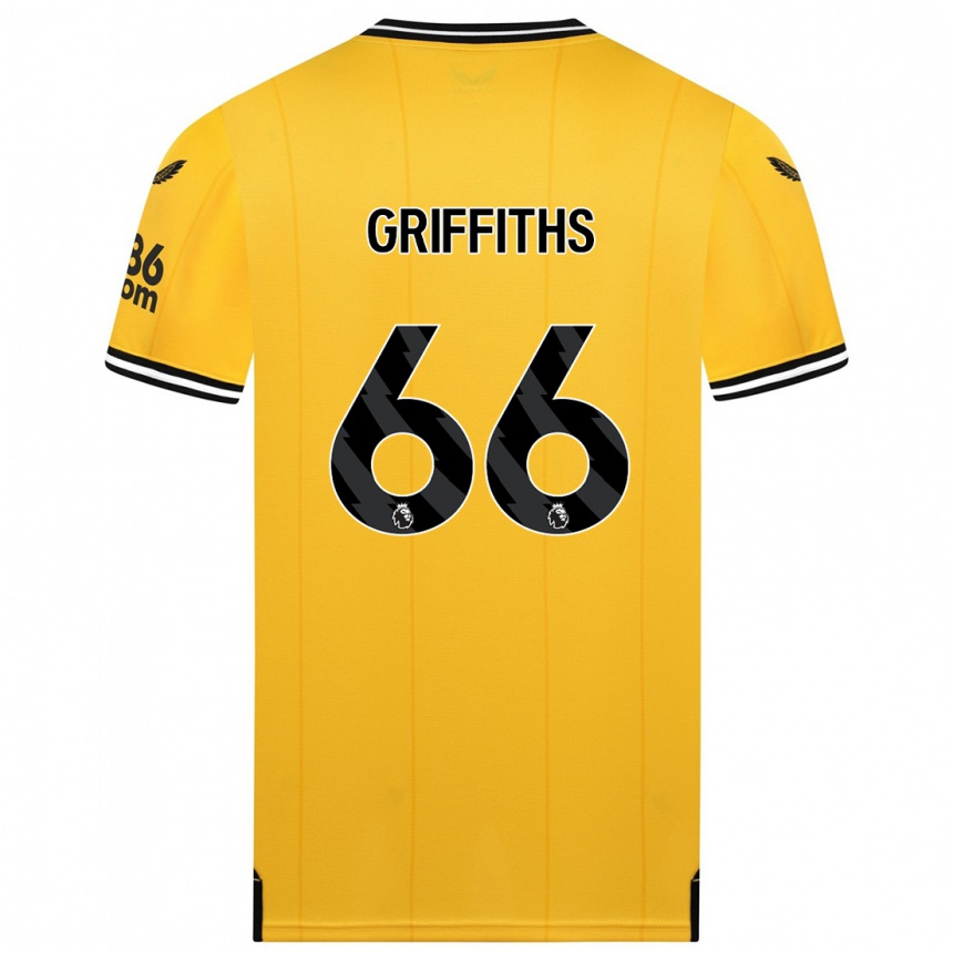 Vaikiškas Harvey Griffiths #66 Geltona Namų Marškinėliai 2023/24 T-Shirt