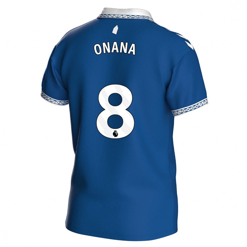 Vaikiškas Amadou Onana #8 Karališkai Mėlyna Namų Marškinėliai 2023/24 T-Shirt