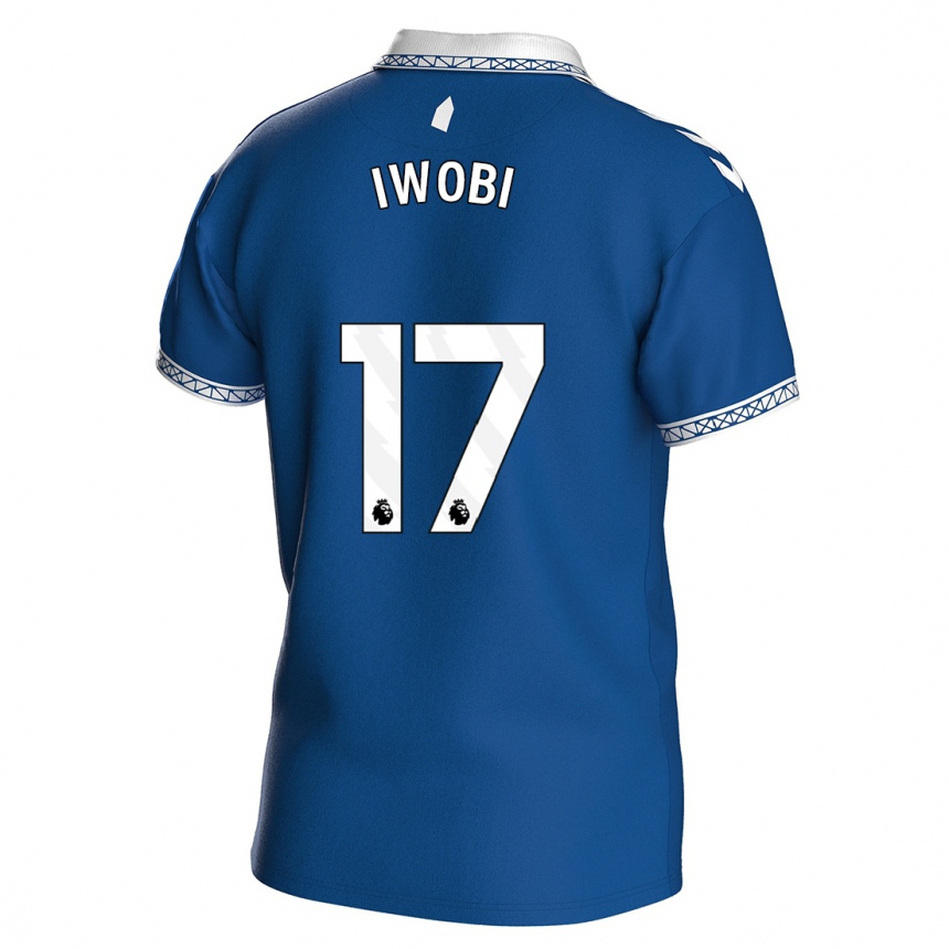 Vaikiškas Alex Iwobi #17 Karališkai Mėlyna Namų Marškinėliai 2023/24 T-Shirt