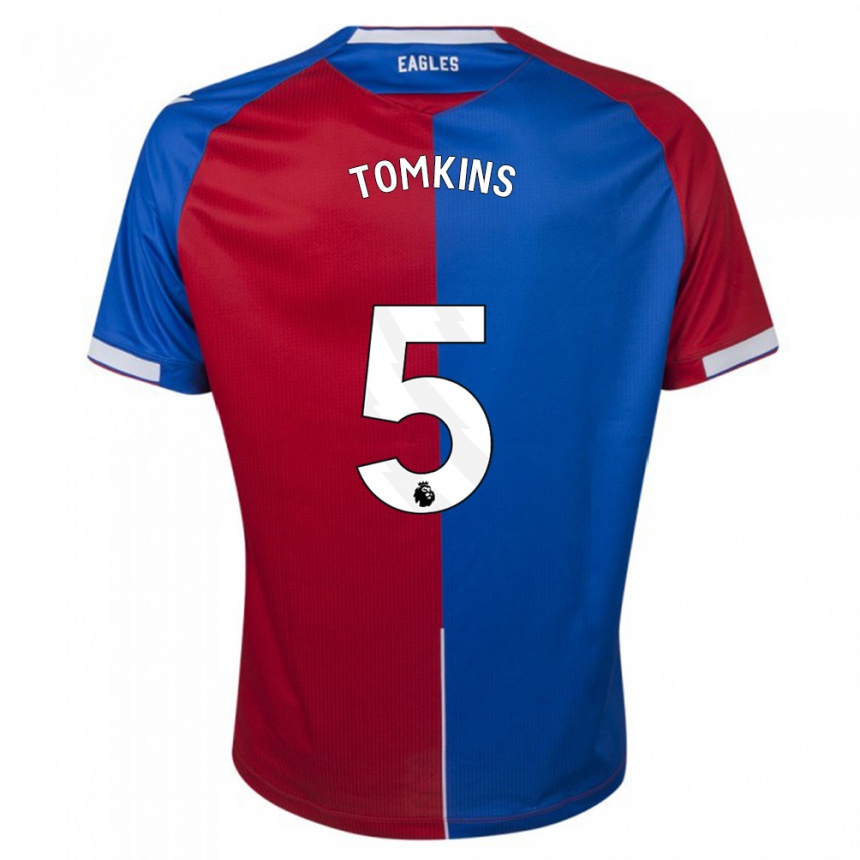 Vaikiškas James Tomkins #5 Raudona Melyna Namų Marškinėliai 2023/24 T-Shirt