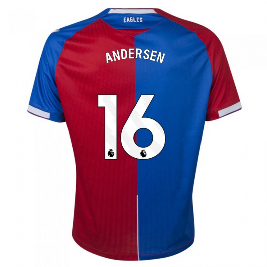 Vaikiškas Joachim Andersen #16 Raudona Melyna Namų Marškinėliai 2023/24 T-Shirt