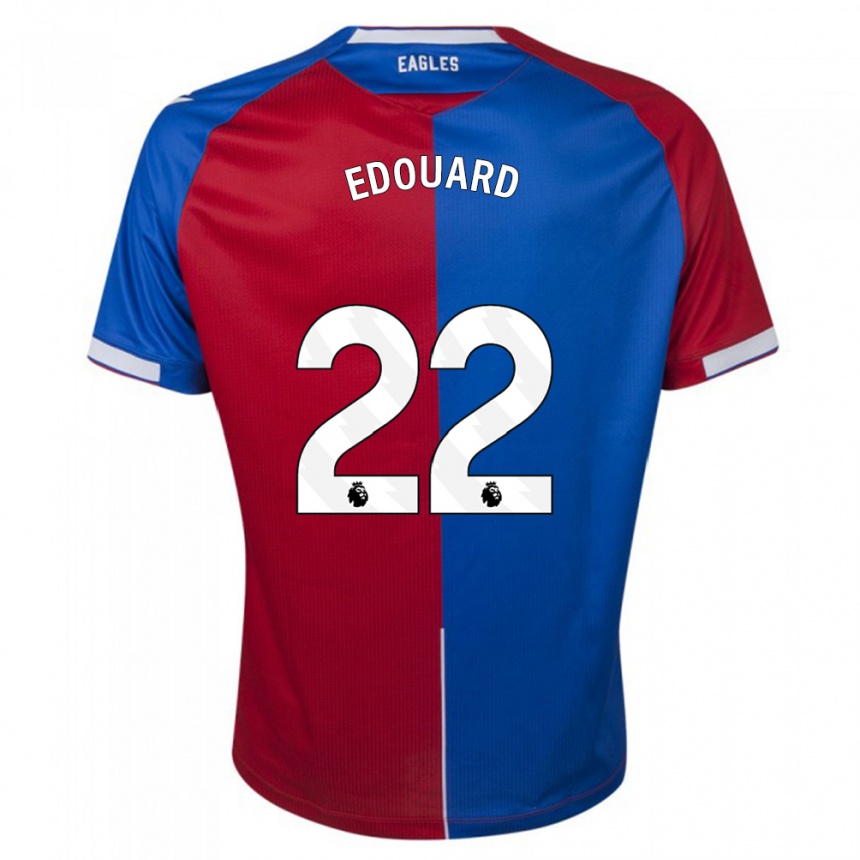 Vaikiškas Odsonne Edouard #22 Raudona Melyna Namų Marškinėliai 2023/24 T-Shirt