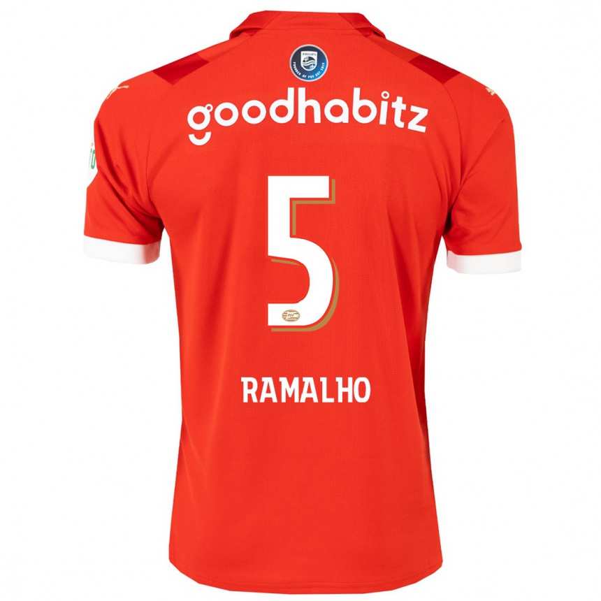 Vaikiškas André Ramalho #5 Raudona Namų Marškinėliai 2023/24 T-Shirt