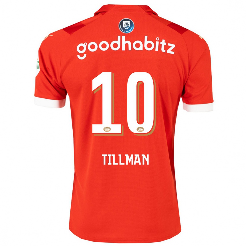 Vaikiškas Malik Tillman #10 Raudona Namų Marškinėliai 2023/24 T-Shirt