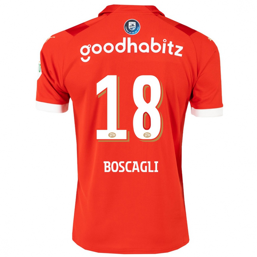 Vaikiškas Olivier Boscagli #18 Raudona Namų Marškinėliai 2023/24 T-Shirt