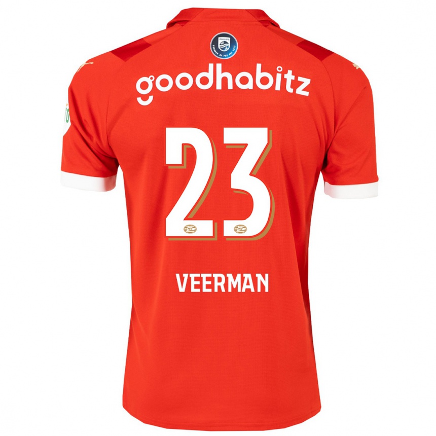 Vaikiškas Joey Veerman #23 Raudona Namų Marškinėliai 2023/24 T-Shirt