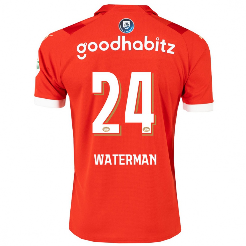 Vaikiškas Boy Waterman #24 Raudona Namų Marškinėliai 2023/24 T-Shirt