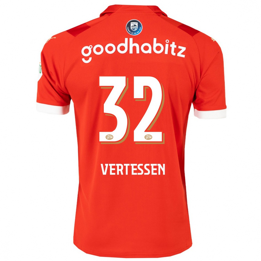 Vaikiškas Yorbe Vertessen #32 Raudona Namų Marškinėliai 2023/24 T-Shirt