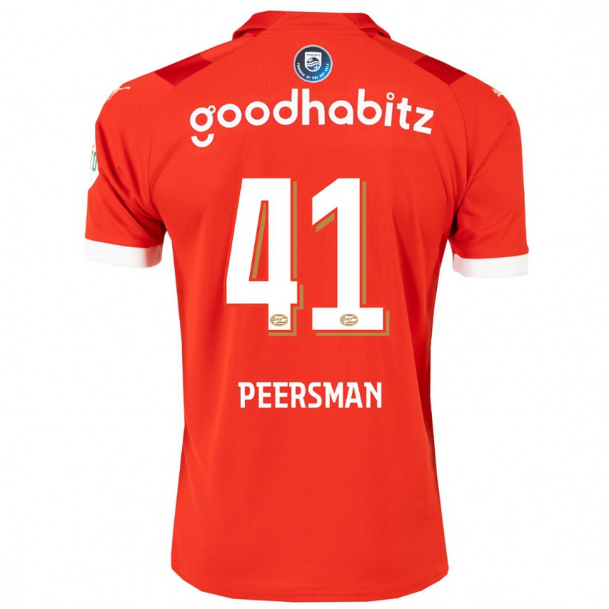 Vaikiškas Kjell Peersman #41 Raudona Namų Marškinėliai 2023/24 T-Shirt