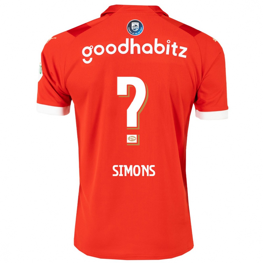 Vaikiškas Jevon Simons #0 Raudona Namų Marškinėliai 2023/24 T-Shirt