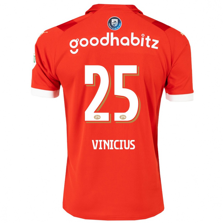 Vaikiškas Carlos Vinicius #25 Raudona Namų Marškinėliai 2023/24 T-Shirt