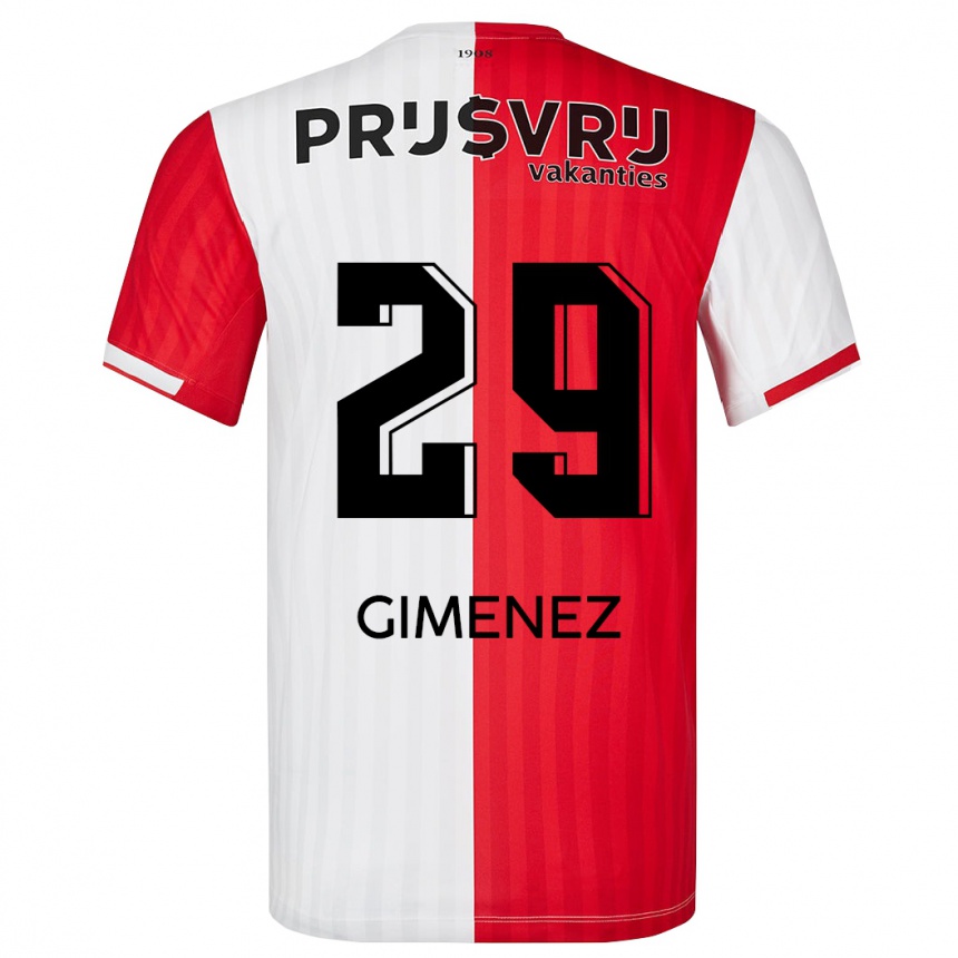 Vaikiškas Santiago Gimenez #29 Raudona Balta Namų Marškinėliai 2023/24 T-Shirt