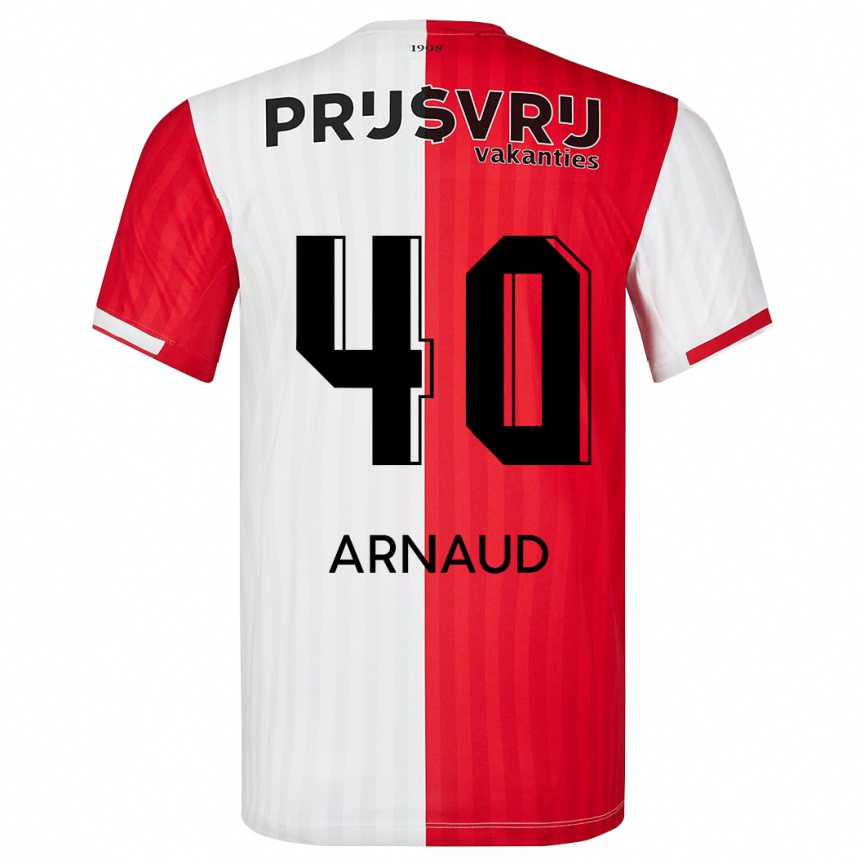 Vaikiškas Lugene Arnaud #40 Raudona Balta Namų Marškinėliai 2023/24 T-Shirt