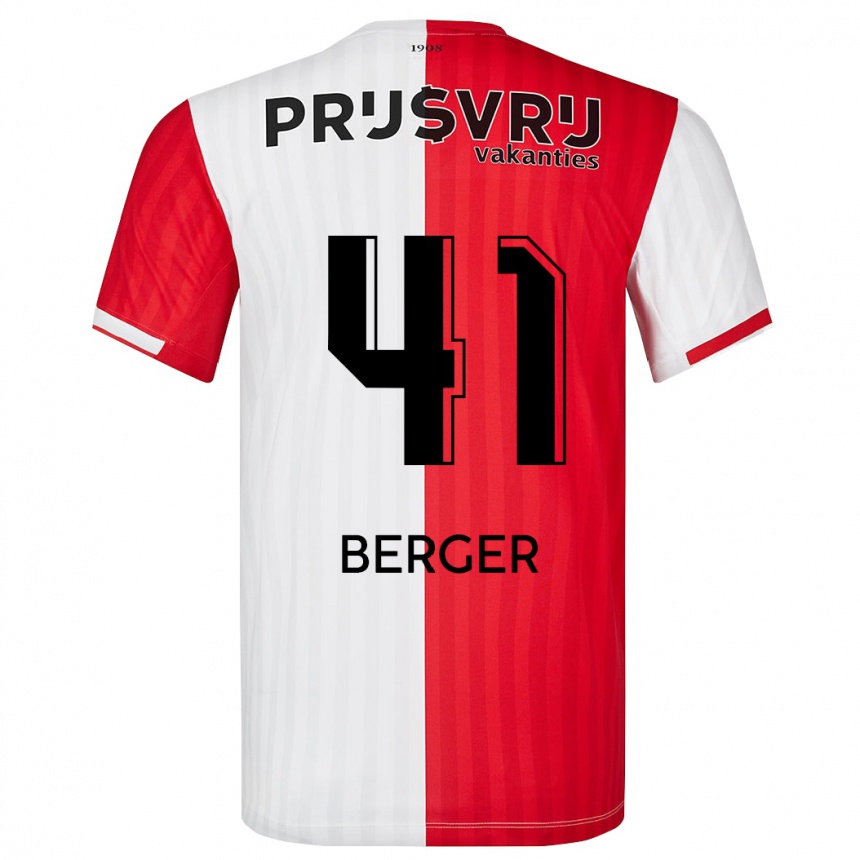 Vaikiškas Mannou Berger #41 Raudona Balta Namų Marškinėliai 2023/24 T-Shirt