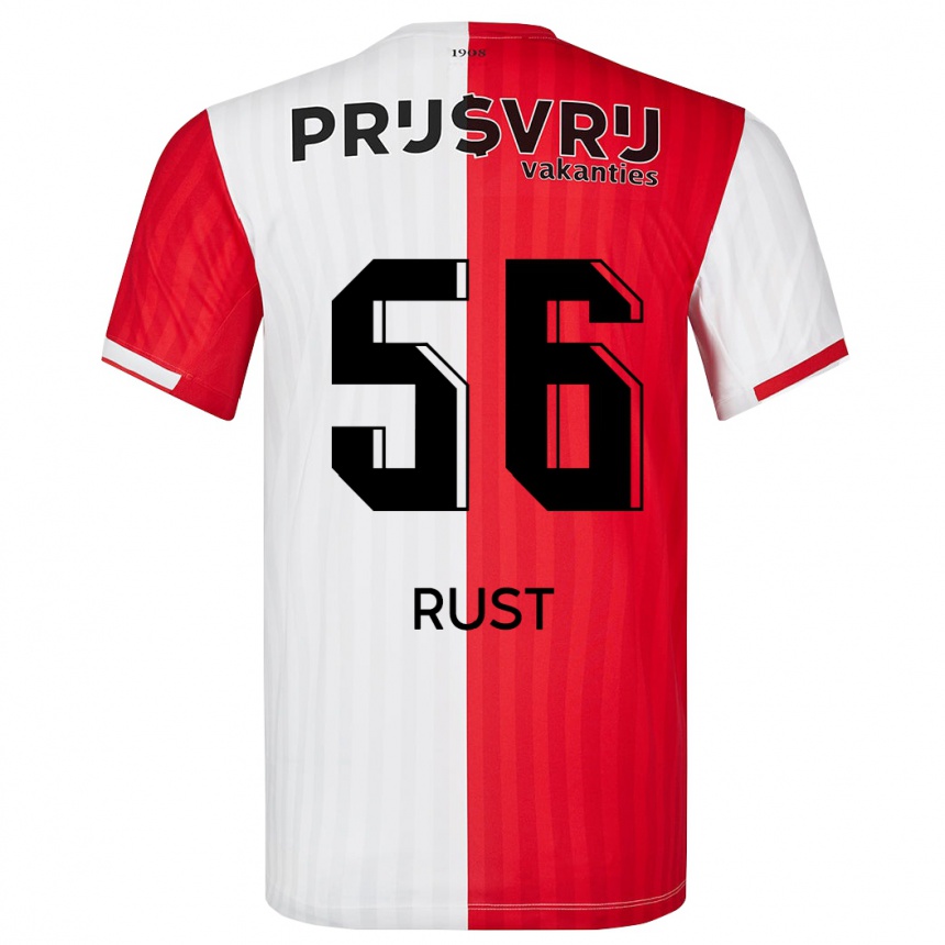 Vaikiškas Fabiano Rust #56 Raudona Balta Namų Marškinėliai 2023/24 T-Shirt