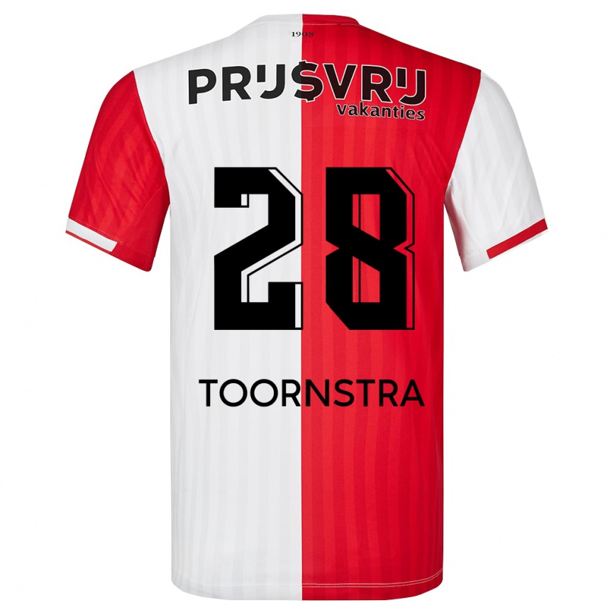 Vaikiškas Jens Toornstra #28 Raudona Balta Namų Marškinėliai 2023/24 T-Shirt