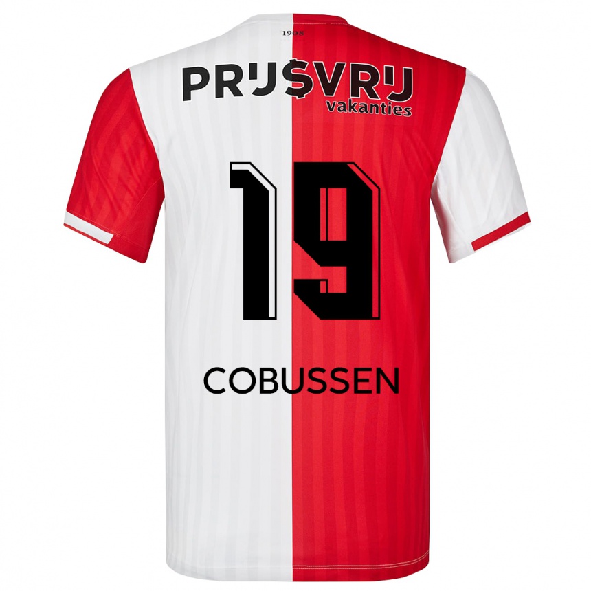 Vaikiškas Sophie Cobussen #19 Raudona Balta Namų Marškinėliai 2023/24 T-Shirt