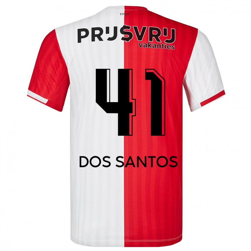 Vaikiškas Giuliany Ben-David Dos Santos #41 Raudona Balta Namų Marškinėliai 2023/24 T-Shirt