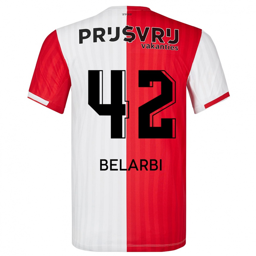 Vaikiškas Abdel Belarbi #42 Raudona Balta Namų Marškinėliai 2023/24 T-Shirt