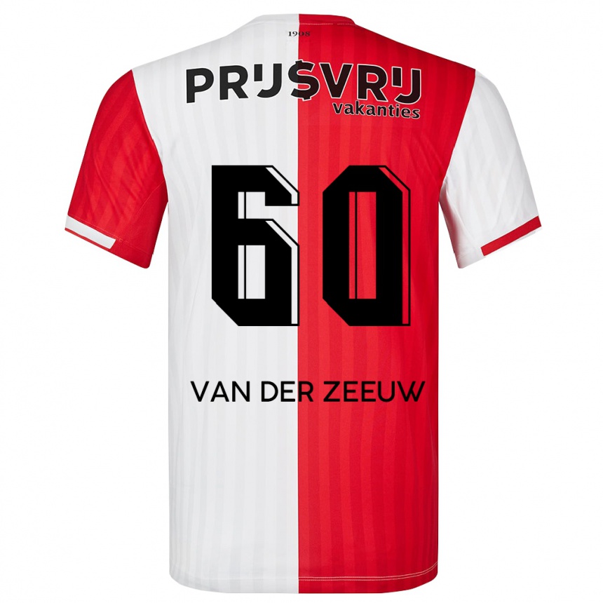 Vaikiškas Twan Van Der Zeeuw #60 Raudona Balta Namų Marškinėliai 2023/24 T-Shirt