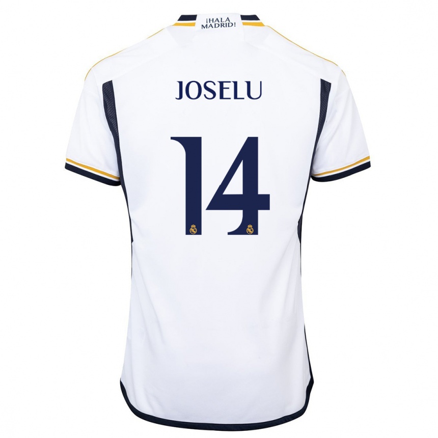 Vaikiškas Joselu #14 Baltas Namų Marškinėliai 2023/24 T-Shirt