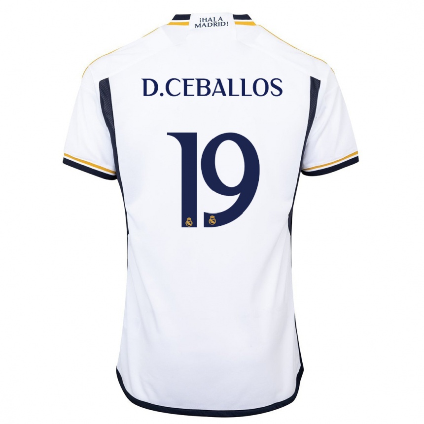 Vaikiškas Dani Ceballos #19 Baltas Namų Marškinėliai 2023/24 T-Shirt