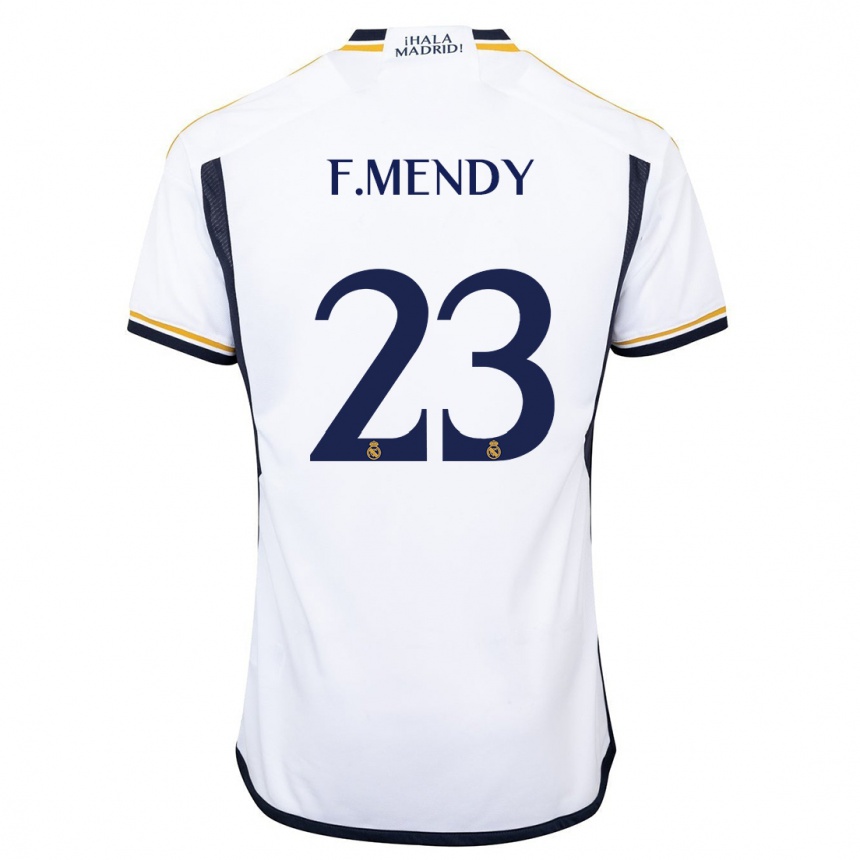 Vaikiškas Ferland Mendy #23 Baltas Namų Marškinėliai 2023/24 T-Shirt