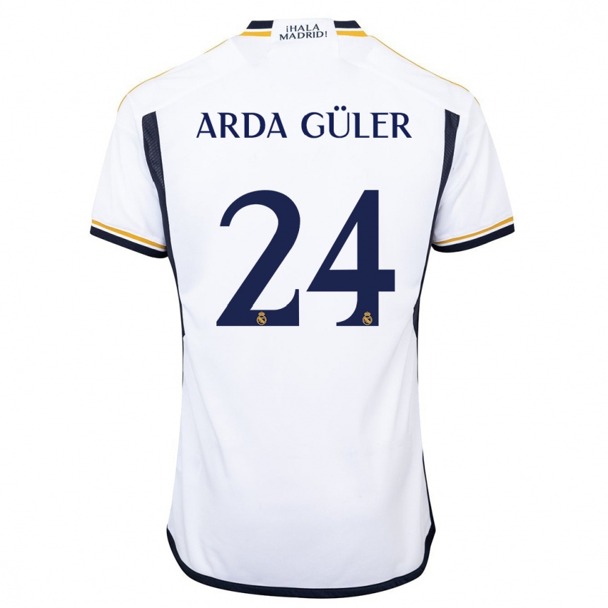 Vaikiškas Arda Güler #24 Baltas Namų Marškinėliai 2023/24 T-Shirt