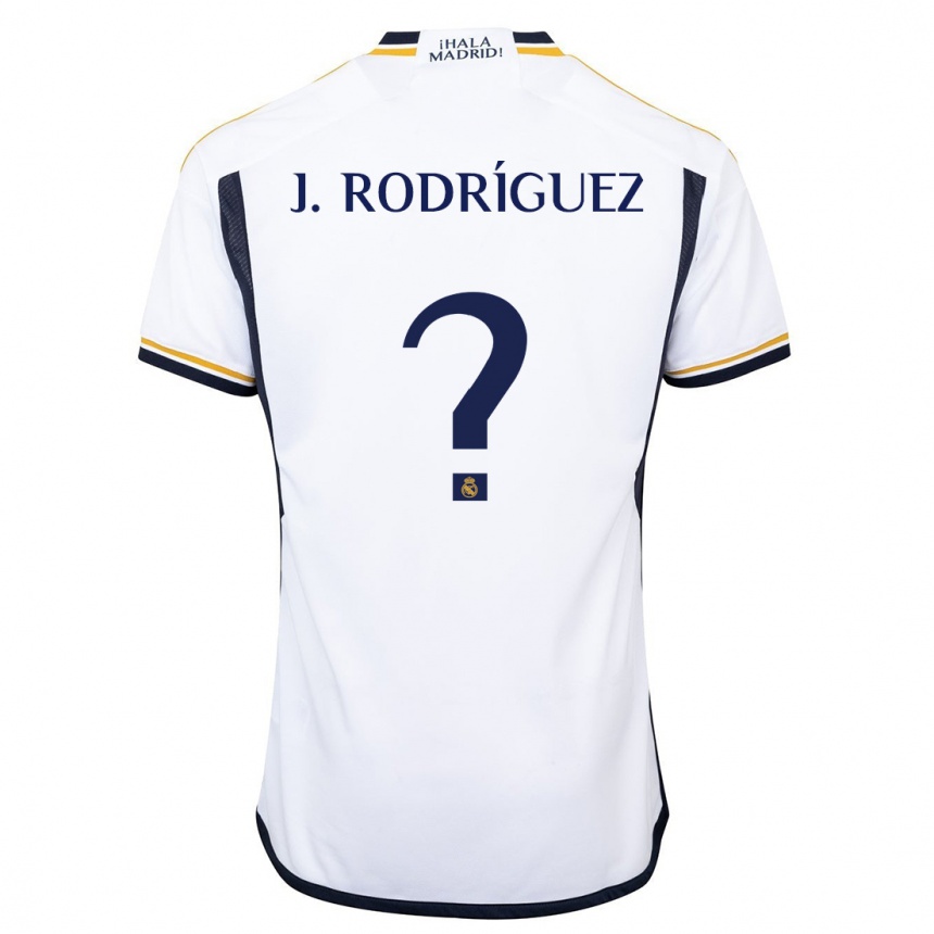 Vaikiškas Juan Rodríguez #0 Baltas Namų Marškinėliai 2023/24 T-Shirt