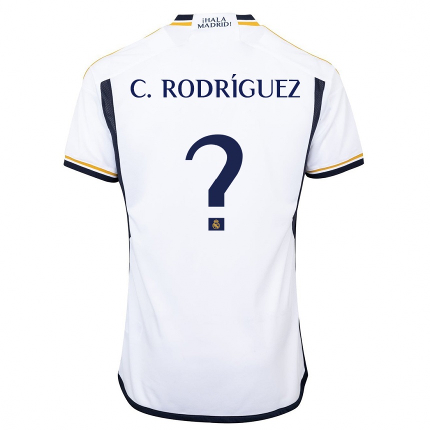 Vaikiškas Carlos Rodríguez #0 Baltas Namų Marškinėliai 2023/24 T-Shirt