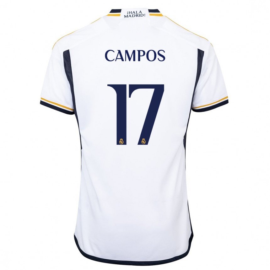 Vaikiškas Andrés Campos #17 Baltas Namų Marškinėliai 2023/24 T-Shirt