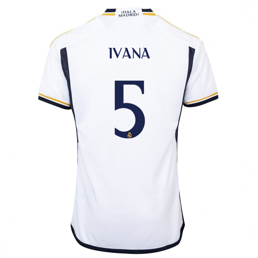 Vaikiškas Ivana Andres #5 Baltas Namų Marškinėliai 2023/24 T-Shirt