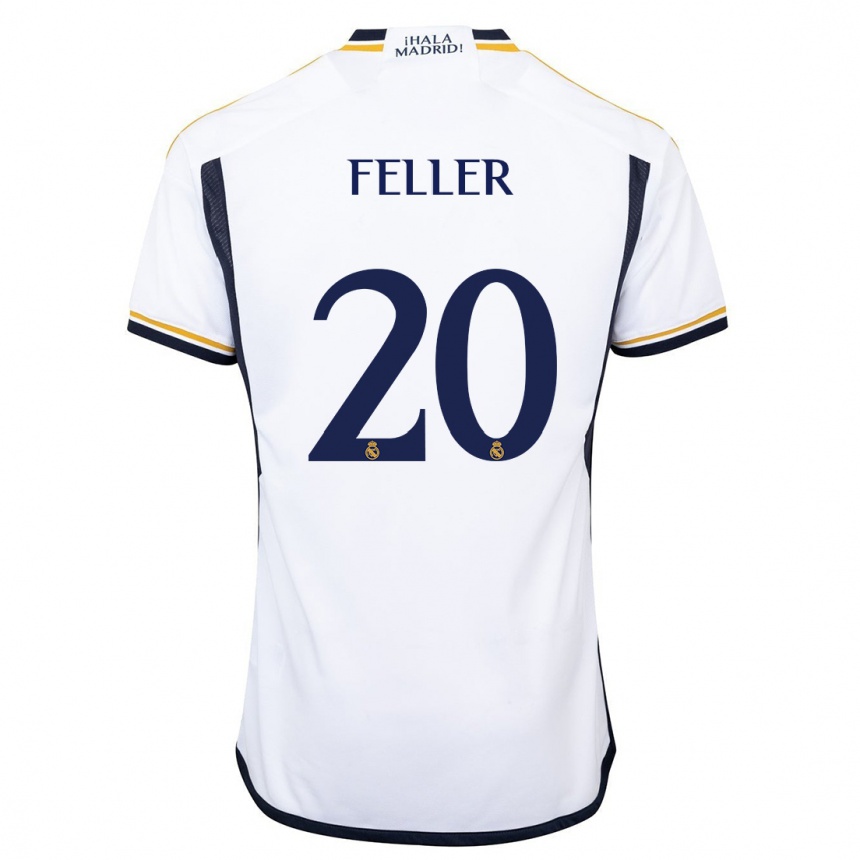 Vaikiškas Naomie Feller #20 Baltas Namų Marškinėliai 2023/24 T-Shirt