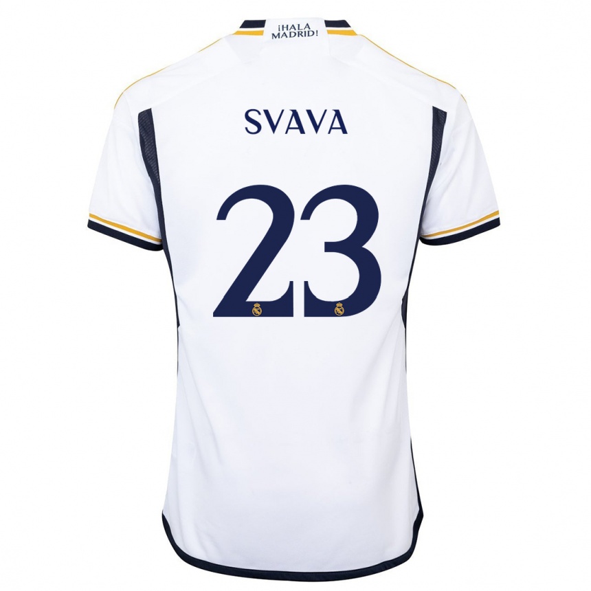 Vaikiškas Sofie Svava #23 Baltas Namų Marškinėliai 2023/24 T-Shirt