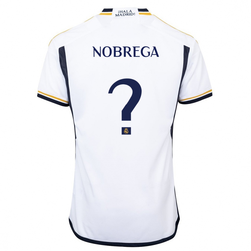 Vaikiškas Abraham Nobrega #0 Baltas Namų Marškinėliai 2023/24 T-Shirt