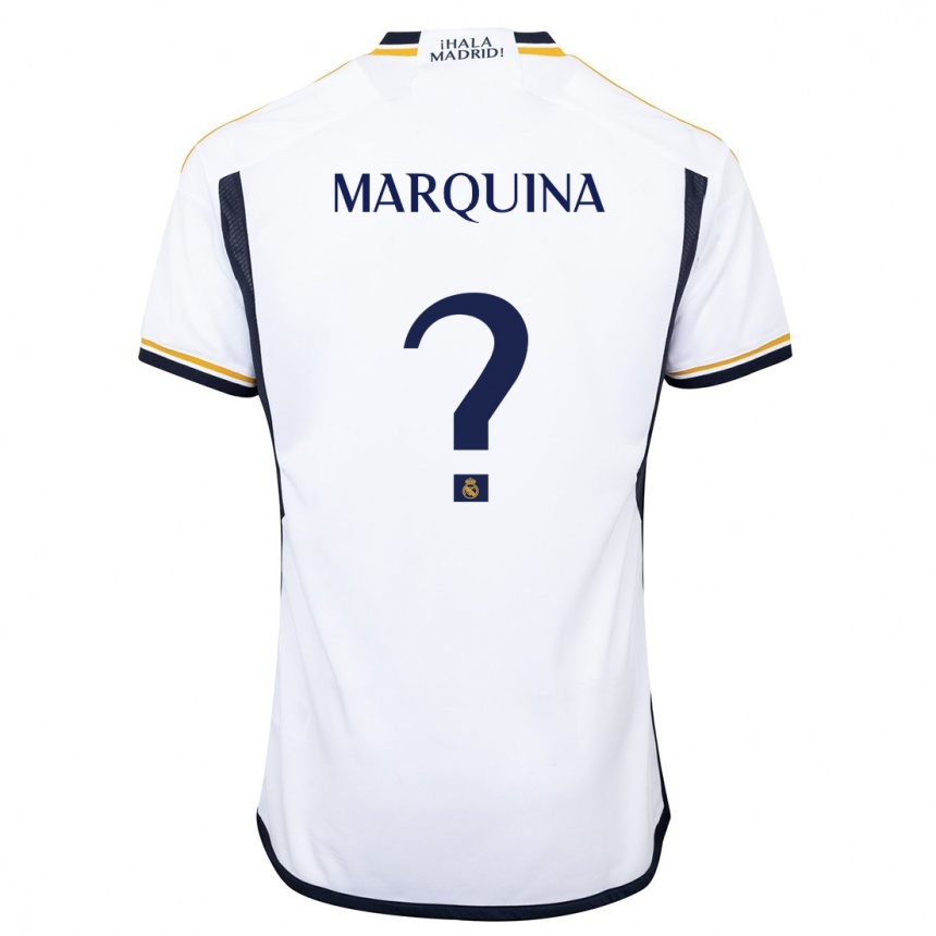 Vaikiškas Guillermo Marquina #0 Baltas Namų Marškinėliai 2023/24 T-Shirt