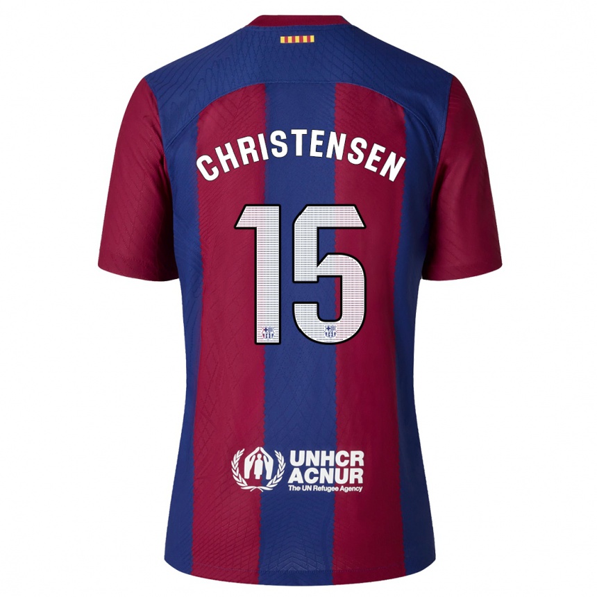 Vaikiškas Andreas Christensen #15 Raudona Melyna Namų Marškinėliai 2023/24 T-Shirt