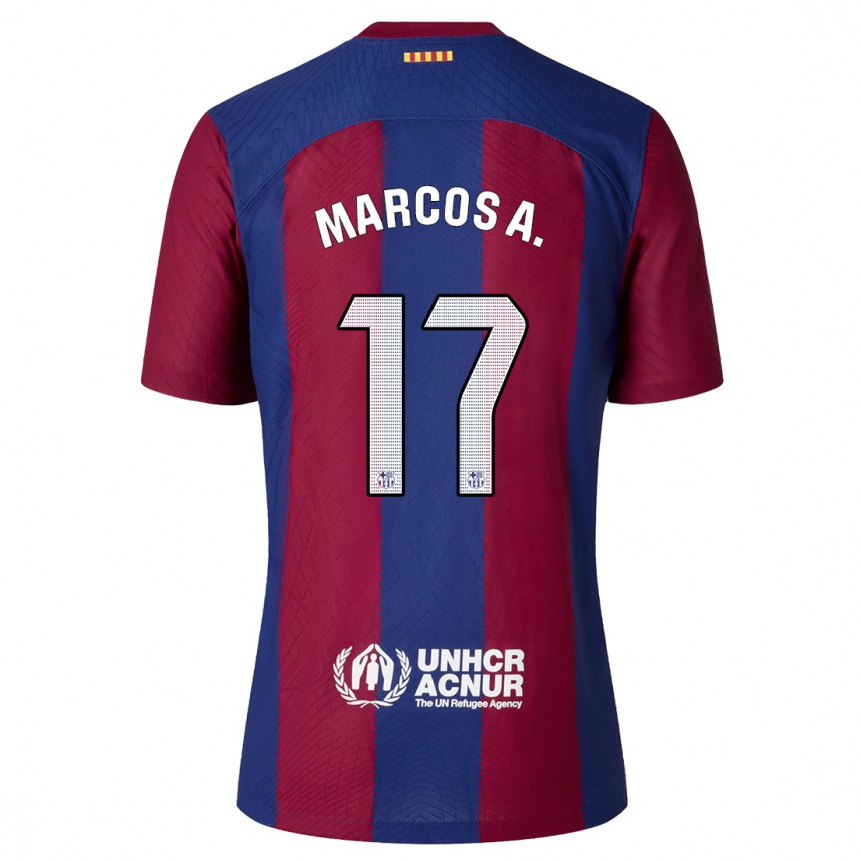 Vaikiškas Marcos Alonso #17 Raudona Melyna Namų Marškinėliai 2023/24 T-Shirt