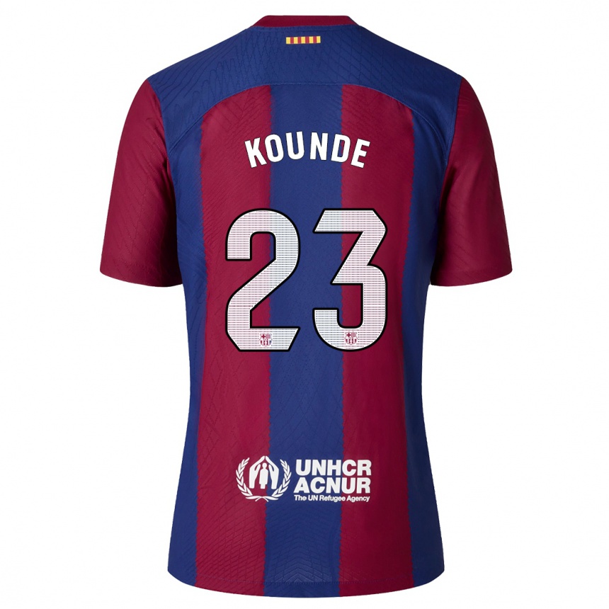 Vaikiškas Jules Kounde #23 Raudona Melyna Namų Marškinėliai 2023/24 T-Shirt