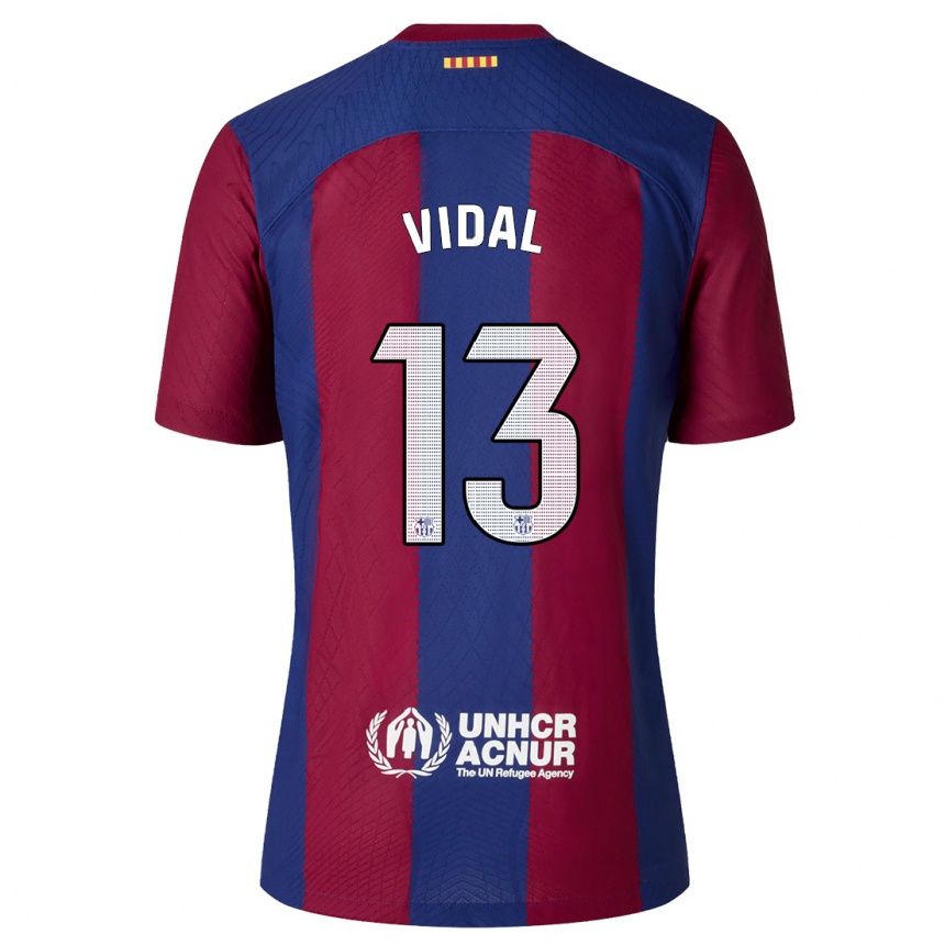 Vaikiškas Marc Vidal #13 Raudona Melyna Namų Marškinėliai 2023/24 T-Shirt