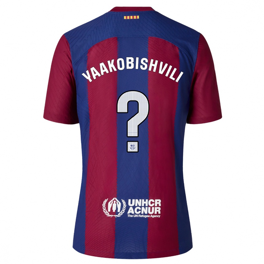 Vaikiškas Áron Yaakobishvili #0 Raudona Melyna Namų Marškinėliai 2023/24 T-Shirt