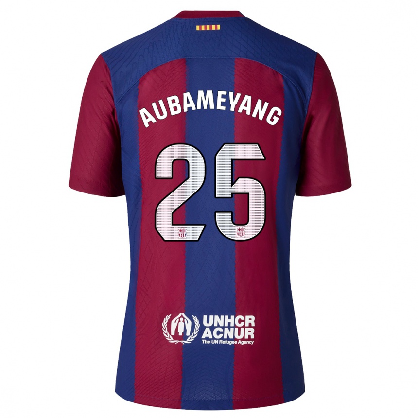 Vaikiškas Pierre Emerick Aubameyang #25 Raudona Melyna Namų Marškinėliai 2023/24 T-Shirt