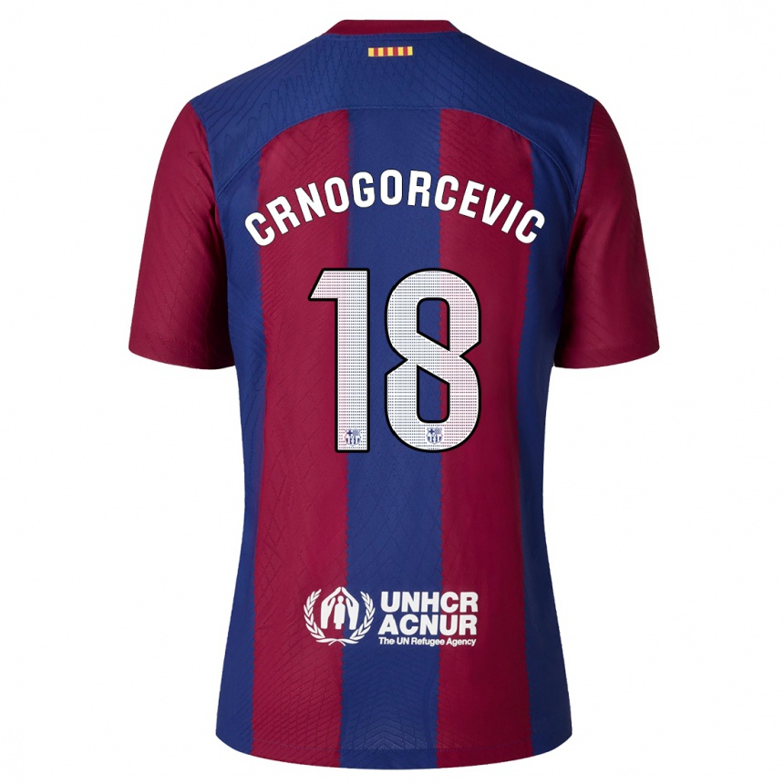 Vaikiškas Ana-Maria Crnogorcevic #18 Raudona Melyna Namų Marškinėliai 2023/24 T-Shirt