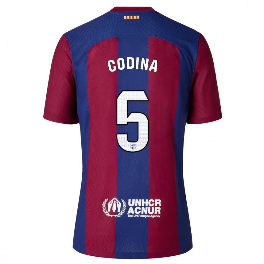 Vaikiškas Laia Codina #5 Raudona Melyna Namų Marškinėliai 2023/24 T-Shirt