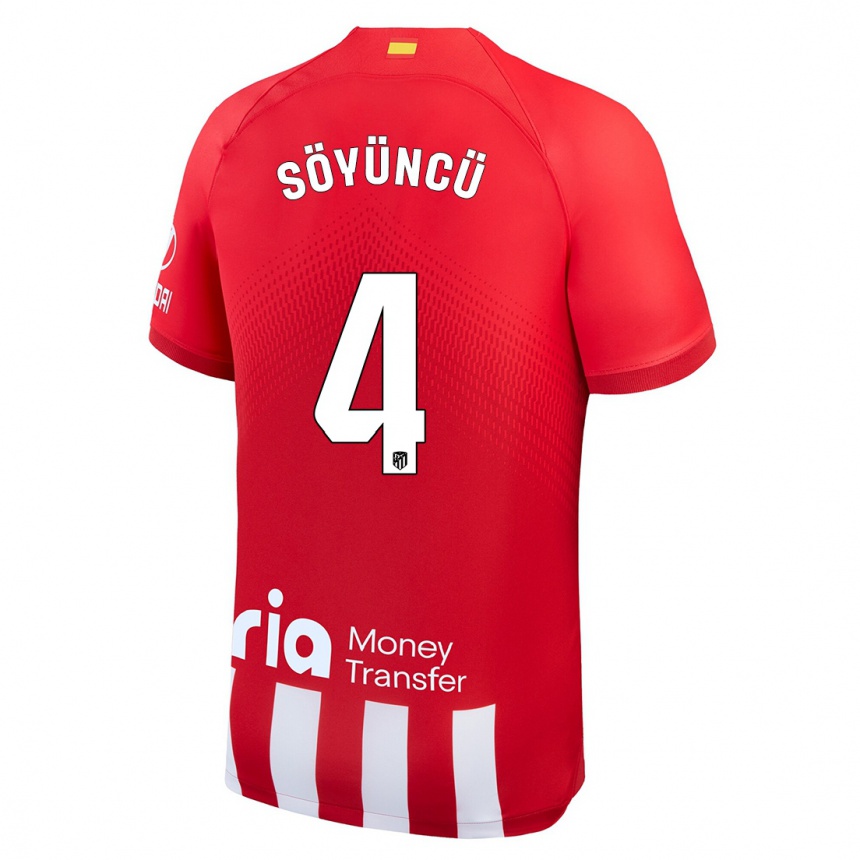 Vaikiškas Caglar Söyüncü #4 Raudona Balta Namų Marškinėliai 2023/24 T-Shirt