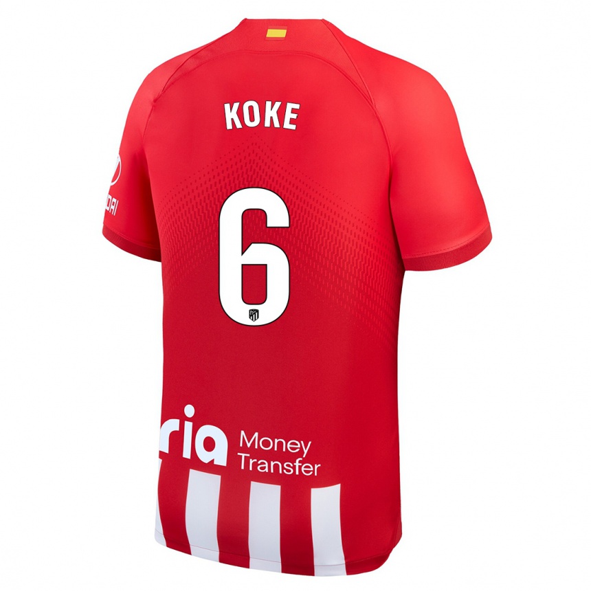 Vaikiškas Koke #6 Raudona Balta Namų Marškinėliai 2023/24 T-Shirt