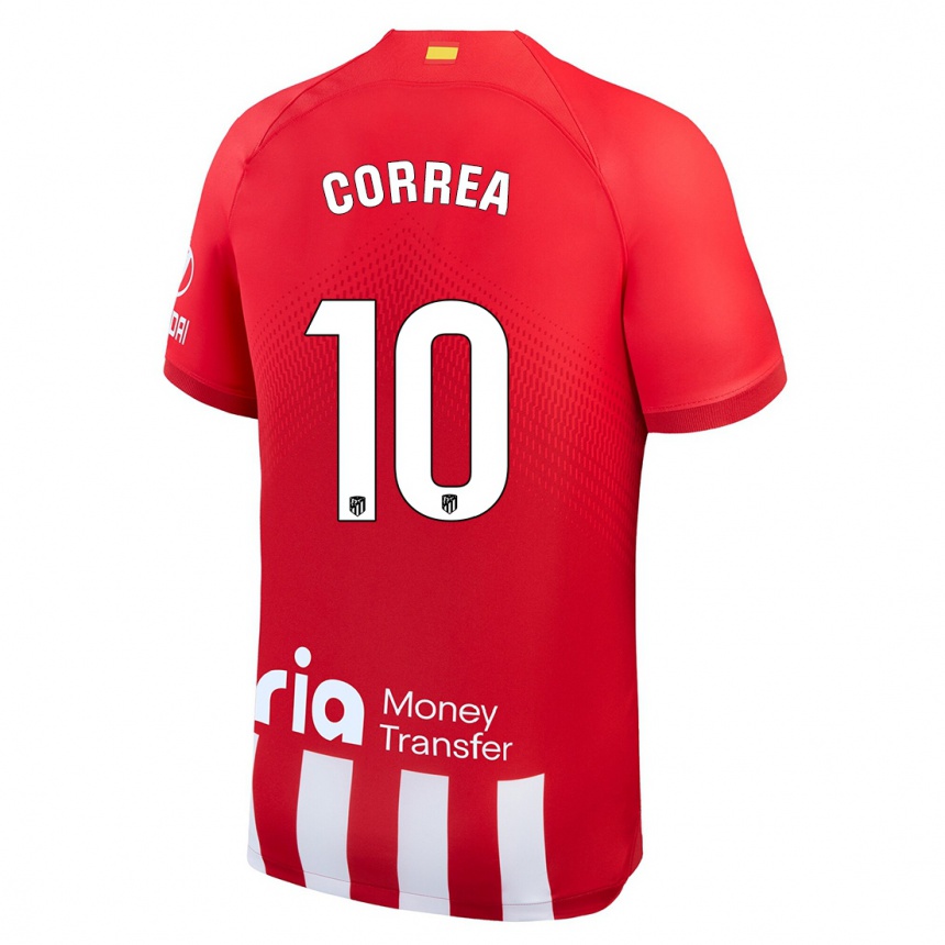 Vaikiškas Angel Correa #10 Raudona Balta Namų Marškinėliai 2023/24 T-Shirt