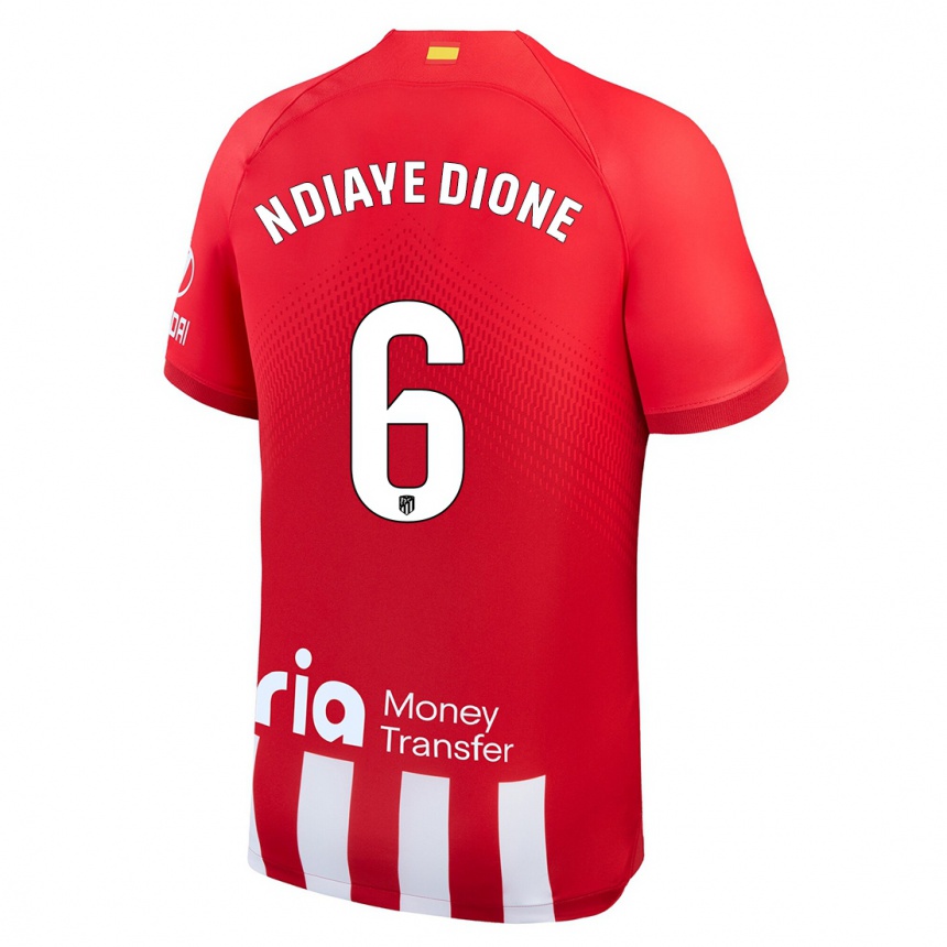 Vaikiškas Assane Ndiaye Dione #6 Raudona Balta Namų Marškinėliai 2023/24 T-Shirt