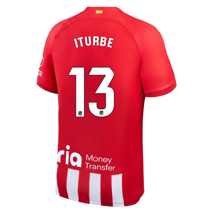 Vaikiškas Alejandro Iturbe #13 Raudona Balta Namų Marškinėliai 2023/24 T-Shirt