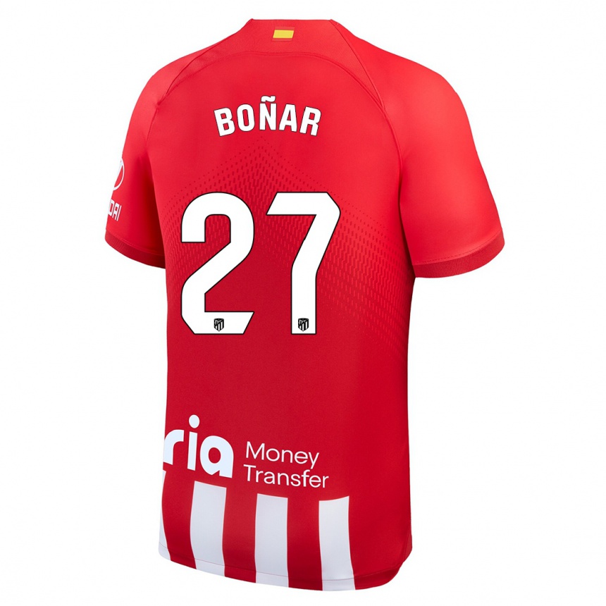 Vaikiškas Javier Boñar #27 Raudona Balta Namų Marškinėliai 2023/24 T-Shirt